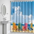 thumbnail image 6 of Beach Chairs Bathroom Shower Curtain, Summer Beach Ocean Seagull Sky Waterproof Washable Soft Bath Curtain for Bathtub Decor with 12 Hooks&Grommet, 66x72 Inch, 6 of 9