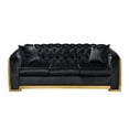thumbnail image 2 of Classic Velvet Chesterfield Tufted Sofa Black, 2 of 5