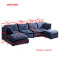 thumbnail image 5 of 130" Oversized Modular Sectional Sofa, Convertible U Shaped Couch with Movable Ottomans, 4-Seat Upholstered Comfy Couch Set for Living Room, Apartment, Blue, 5 of 9