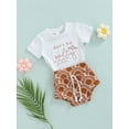 thumbnail image 3 of Infant Baby Lettering Short Sleeve T-shirt Tops Tee Elastic Drawstring Waist Shorts, 3 of 9