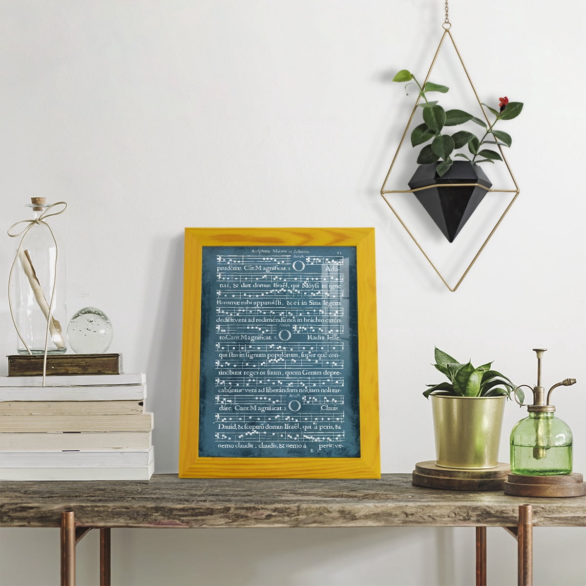 Graphic Songbook III - Framed Print w/glass - Sunflower Yellow