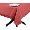 thumbnail image 5 of Vargottam Ruffle Tablecloth Rectangular Tabletop Covers Kitchen Dining Table Cloth Party Decoration Cotton Table Cover,Dark Peach,54 x 120 Inches, 5 of 7