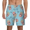 thumbnail image 3 of Uemuo I Am A Fan Popcorn Pattern Mens Swim Trunks Quick Dry Board Shorts with Mesh Lining, Stretch Beach Shorts Quick Dry No-Chafing Board Shorts-Large, 3 of 9