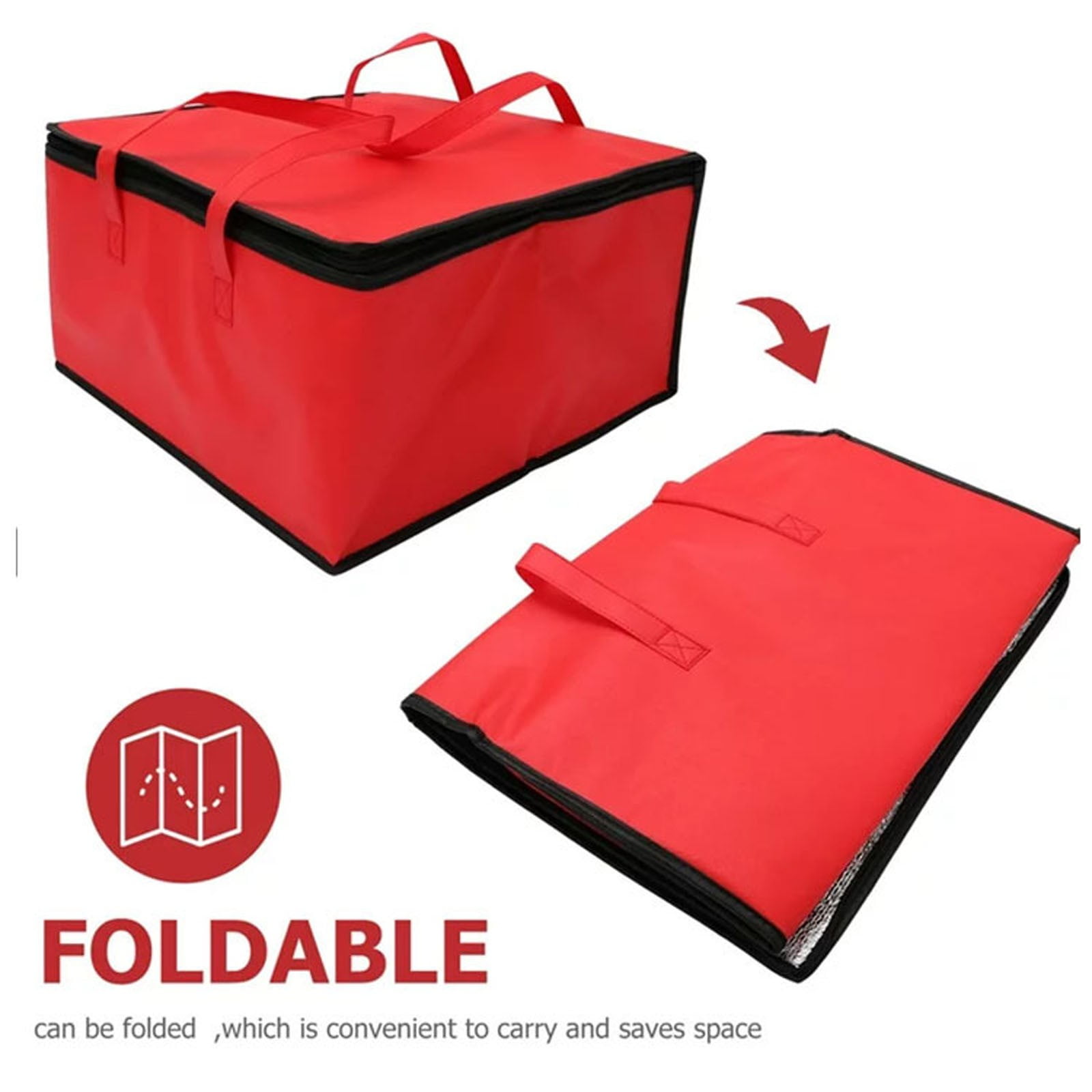 Pizza Bag for Delivery Doordash,20" x 20" x 6" Insulated Pizza Delivery Bag,Pizza Pack,Pizza Warmer Bags Insulated,Hot Bag for Food Delivery,Pizza Carrier Bags,Red, 1-Pack