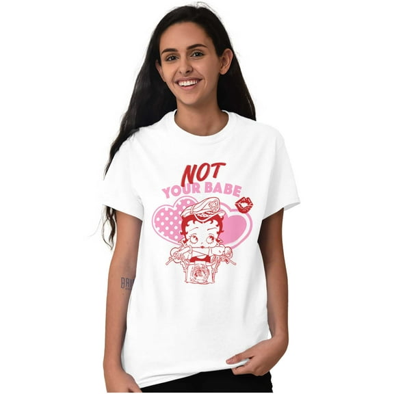 Biker Betty Boop Not Your Babe Women's Graphic T Shirt Tees Brisco Brands S