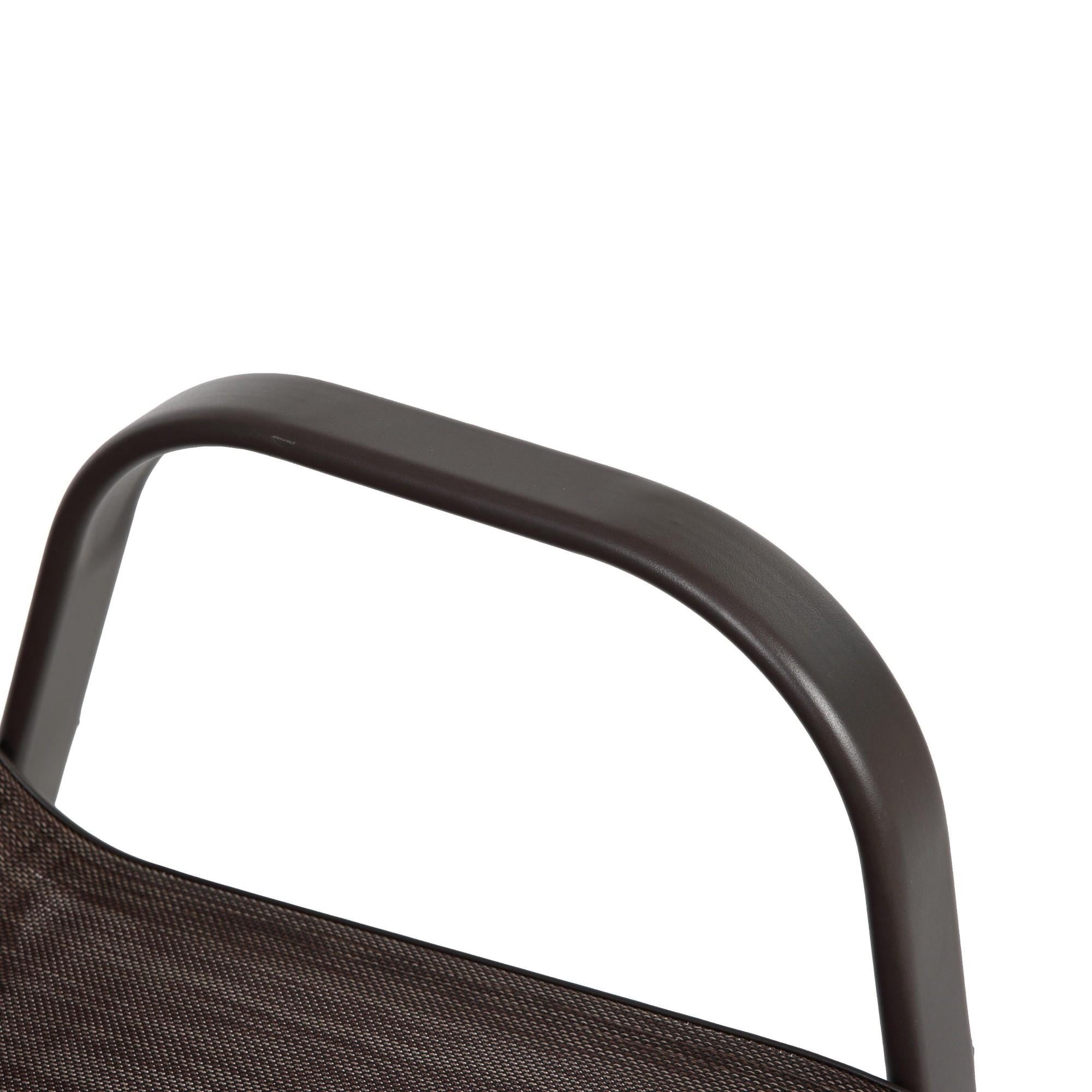 Sailvan Set of 8 Outdoor Patio Chairs,Breathable Textilene Garden Dining Chairs with Armrest and High Backrest Brown