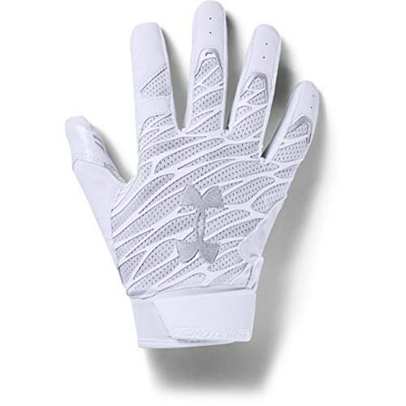 Under Armour Men's Spotlight - NFL Football Gloves , White (100)/Metallic Silver , X-Large