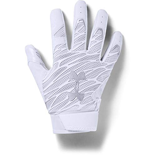 Under Armour Men's Spotlight - NFL Football Gloves , White (100)/Metallic Silver , X-Large