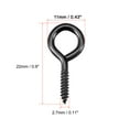 thumbnail image 4 of Uxcell 50Pcs Screw Eye Hooks Self Tapping Screws Screw-in Hanger Eye-Shape Hooks Black 0.79", 4 of 6