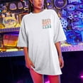 thumbnail image 2 of Ichuanyi Women Oversized T-Shirts Slogan Graphic Drop Shoulder O-Neck Short Sleeve Tees Blouse Plus Size Loose Pullover Tops, 2 of 9