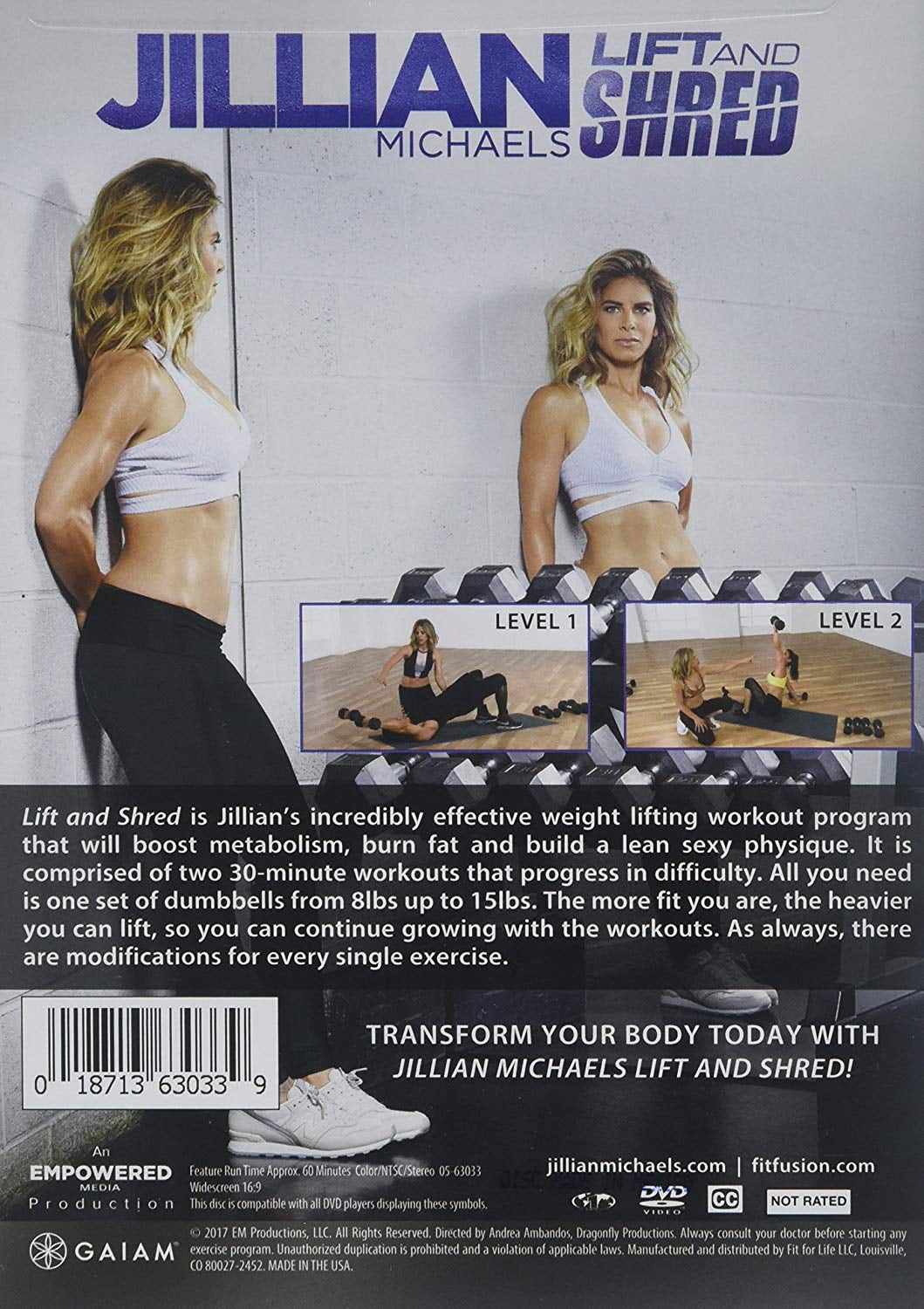スポーツ・フィットネス GROUP KICK JUL 12 DVD KEDUDES Jillian Michaels Lift & Shred DVD fitness program