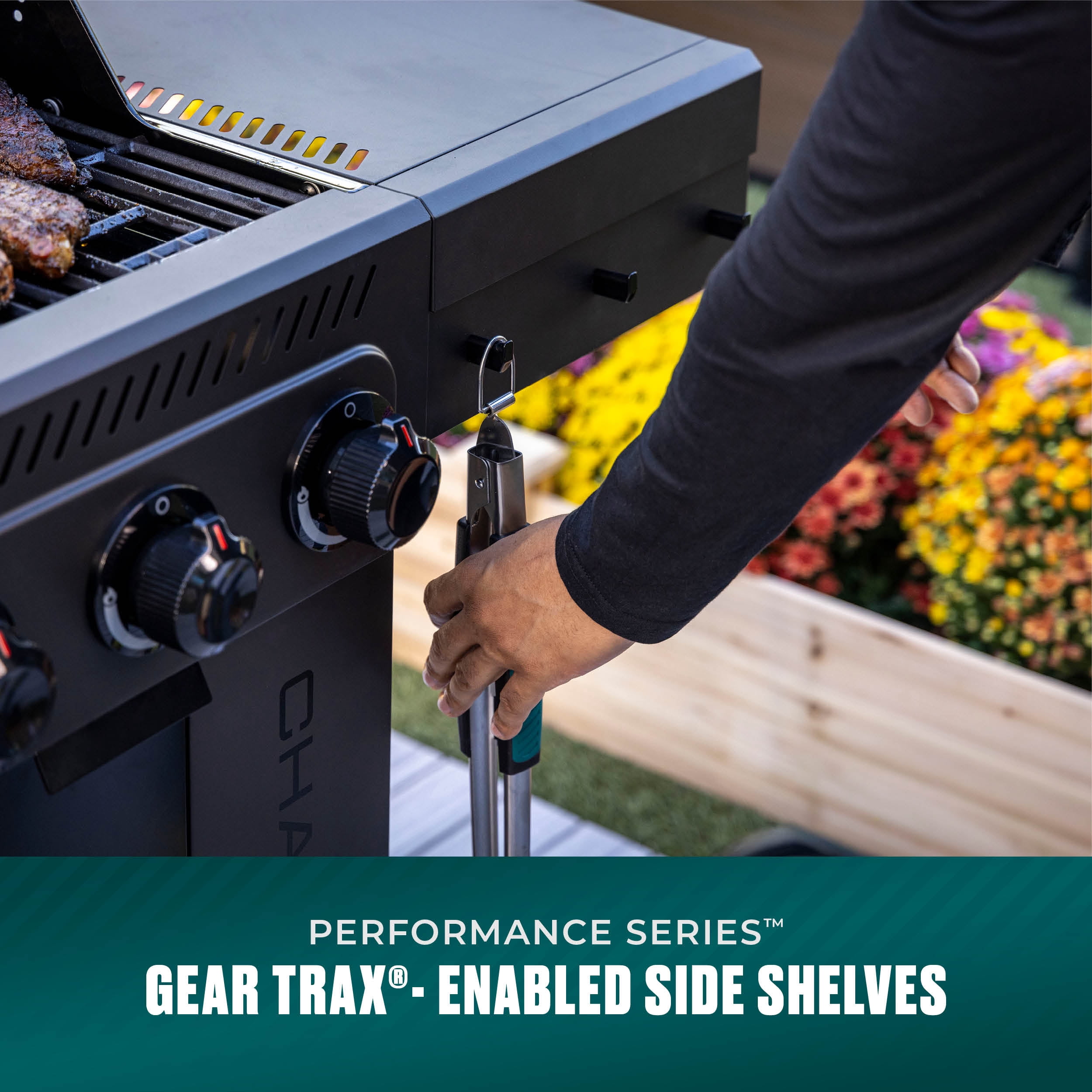 Charbroil Gas Grill, Performance Series FlavorMax 5 Burner Grill with Side Burner and Griddle, Black