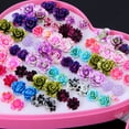 thumbnail image 4 of YIEMEEN Unique Classic Mixed Flower Shape Stud Earrings Colorful Earrings for Women Men Lovely Fashion Small Ear Jewelry, 4 of 6