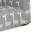 thumbnail image 4 of Benjara Tye 24 Inch Kids Rocking Chair, Gray, White Giraffe Print, Brown Legs, 4 of 5