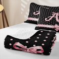 thumbnail image 4 of Manfei Letter A Print Quilt Full,Pink Dreamy Bow Full Bedspread Sets,3pcs,1 Coverlet and 2 Pillowcases, 4 of 7