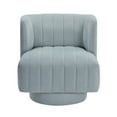 thumbnail image 2 of Swivel Barrel Accent Chairs, Modern Swivel Barrel Chair, Upholstered Reading Chair, Comfy Club Sofa Chair, for Living Room Bedroom, Aqua Blue, 2 of 9