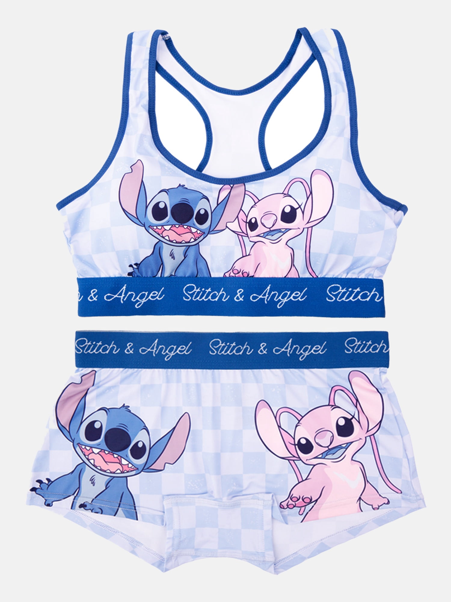 Stitch Woman's and Juniors Racerback Bra & Boyshort Underwear set, 2-Pack, Size S-XL