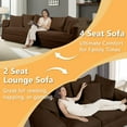 thumbnail image 3 of 102.4'' Oversized Corduroy Couch, Modular Sectional Sofa with Ottoman, Upholstered 4 Deep Seat L Shape Sofa, Convertible Cloud Couches with Chaise Lounge for Living Room, Apartment, Camel, 3 of 11