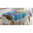 thumbnail image 1 of Cat Tablecloth, Sailor Feline on Shore Holding a Boat on a Wavy Ocean Background with Bird Silhouettes, Rectangular Table Cover for Dining Room Kitchen, 60 X 90 Inches, Multicolor, by Ambesonne, 1 of 3