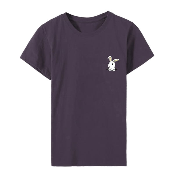 Gibobby Playera de Manga Corta con Cuello Redondo Blusa superior Dama Casual Camiseta Manga Mujer suelta Impreso Túnicas Blusa corta para mujer(Gris oscuro,M)