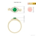 thumbnail image 5 of ANGARA Natural Aeon Emerald & Diamond Floral Halo Three Stone Engagement Ring in 14K Yellow Gold for Women (Size-5mm) | May Birthstone, Anniversary, Jewelry Gift for Women | Natural Emerald Ring, 5 of 10