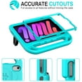 thumbnail image 4 of AVAWO Kids Case for iPad Mini 7 (A17 Pro) 2024 8.3 inch, Mini 6 2021 with Built-in Screen Protector, Shockproof Lightweight Handle Stand Cover for Model (A2995/A2996, A2567/A2568/A2569), Cyan, 4 of 8