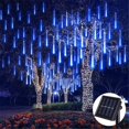 thumbnail image 4 of Luz LED solar con lluvia de meteoritos para festivales, jardín, resistente al agua, 8 tubos, 144 LED, decoración para bodas y Navidad, 4 of 5