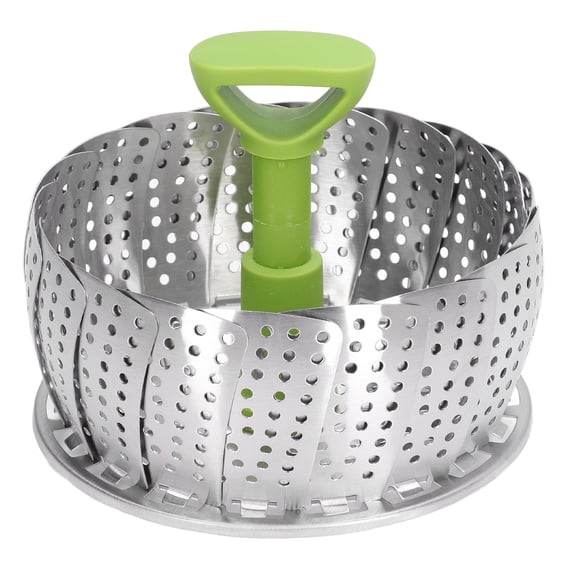 Multipurpose Stainless Steel Steam Basket, Foldable Steamer Rack with Heat-Resistant Handles