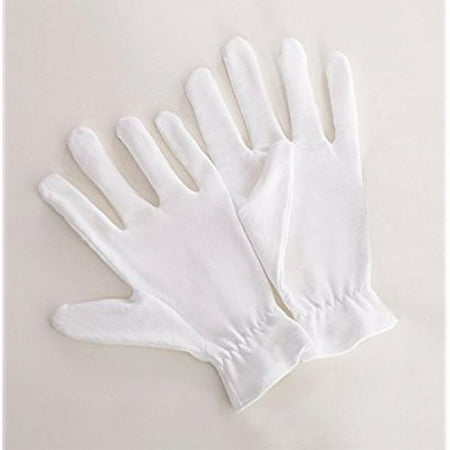 20 Medium White Cotton Gloves For Dry & Sensitive Skin or Eczema - Thick Reusable Hand Protection With Wrist Band Seals In (Best Rubber Gloves For Sensitive Skin)