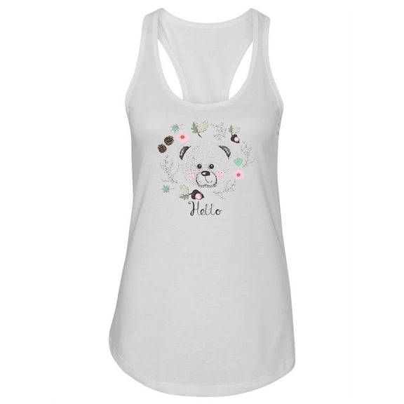 Hello Cute Bear. Tank Women -Image by Shutterstock, Female x-Small