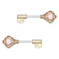 thumbnail image 1 of Key Design 14G Nipple Barbell with Opalite Gem, 1 of 11