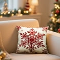 thumbnail image 5 of Merry Christmas Pillow, 17.72x17.72 Inch Red Snowflake Christmas Tree Decorative Cushion, Snowflake Holiday Pillow, Suitable For Sofa And Bed, 5 of 6