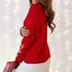 thumbnail image 5 of Suéteres De Punto Suéteres Estampado de copo de nieve Cuello alto Mujer Traje diario de Navidad Ygjytge Rojo T L para Mujer, 5 of 5