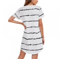 thumbnail image 5 of Big Saving! Women's Nightdress Sleep Short Sleepwear Sleeves Sleepshirt Stripes Nightshirt T-Shirt Nightgown S-XXL, 5 of 11