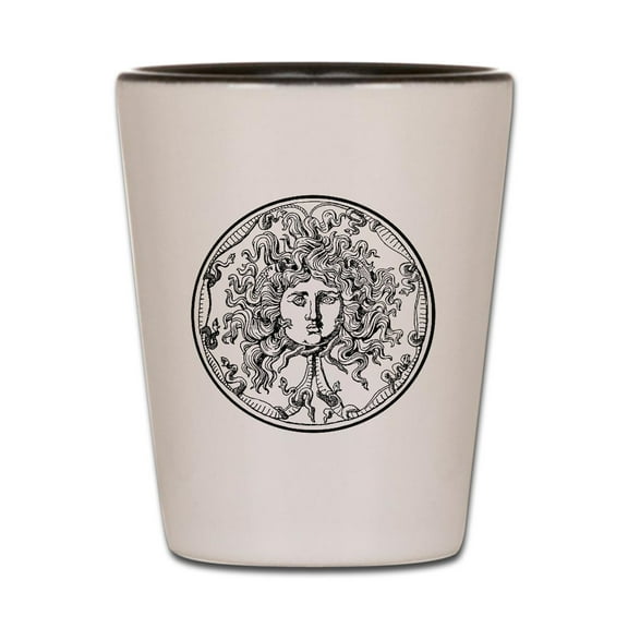 CafePress - Medusa - White/Black Shot Glass, Unique and Funny Shot Glass