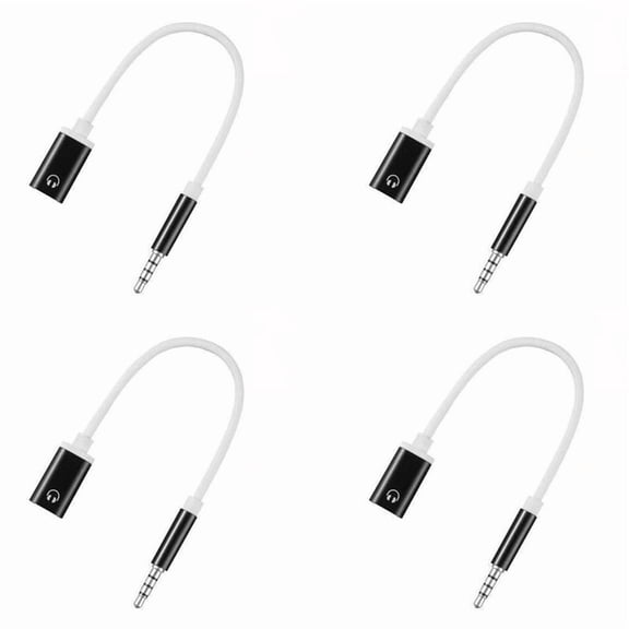 4pcs 3.5mm Male to Type C Female Audio Cable Cord, Analog Audio Jack Headphone Audio Adapter for MP3 Player, Laptop,B