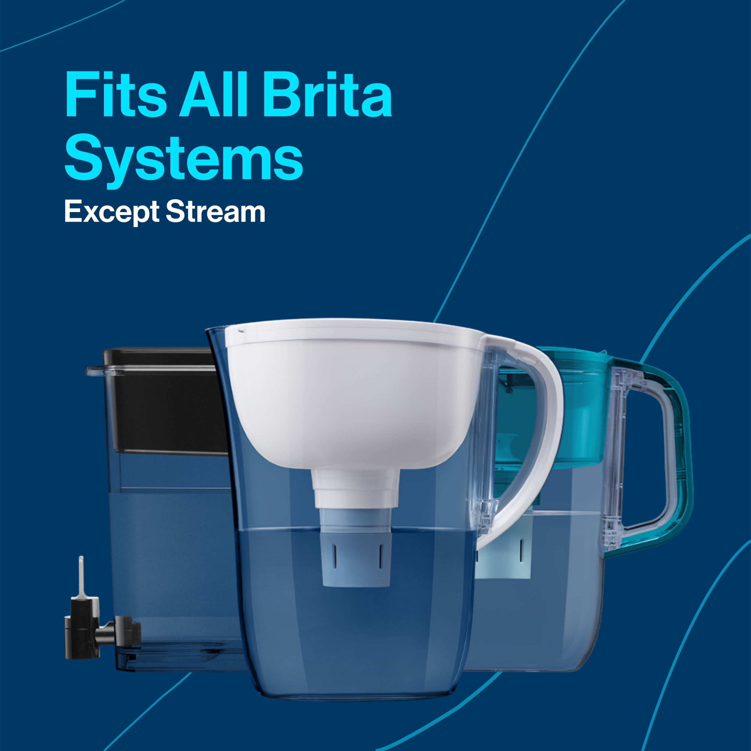 Brita Plastic 6-Cup White Water Filter Pitcher with Elite Filter