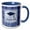 Blue/White, variant on 3drose, Graduation Cap, Diploma, Faded Dots, Blue Frame, Jewels, 2018, Blue, 11oz Two-tone Yellow Mug