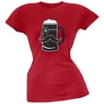 thumbnail image 1 of Beer Mug-stache Red Soft Juniors T-Shirt, 1 of 1