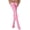 Pink, variant on Women's Opaque Oil Shiny Lace Thigh High Stocking Lace Top Thigh High Sheer Stockings Over Knee Silk Tights Shaping Sockings Black