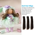 thumbnail image 3 of Uxcell 15cm Doll Hair Wefts, 5Pcs Synthetic Straight Hair Doll Wigs, Dark Chestnut, 3 of 5