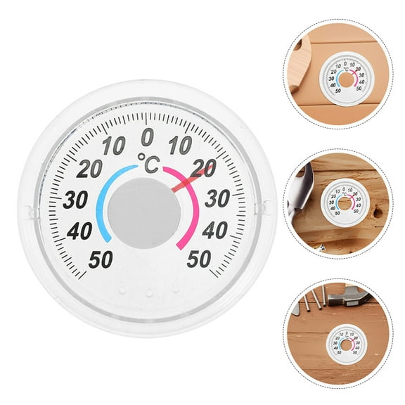 HIAKDOFT 1Set Window Thermometer for Outside Temperature with Round Shape Plastic Material Suitable for Door Wall