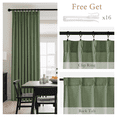 thumbnail image 2 of NICETOWN Pinch Pleated Linen Curtains for Bedroom, Semi Sheer Linen Light Filtering Curtains Pinch Pleat Privacy Drapes with Hooks for Dining Room, Olive Green, 40"x96", 2 Panels, 2 of 8