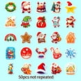 thumbnail image 3 of 50-Pack Christmas Holiday Stickers - Festive Christmas Tree, Santa, Snowflake, Snow Globe, and Bell Decals for Seasonal Décor, 3 of 5