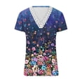 thumbnail image 4 of Ichuanyi liquidación de la moda femenina encaje impreso mangas cortas blusa en V tops casuales ICHUANYI WER2023081604225, 4 of 5