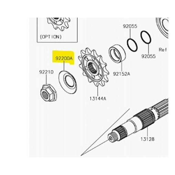 Kawasaki OEM Front Sprocket Washer 2014-2021 KX250F 92200-0723
