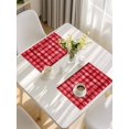 thumbnail image 5 of Red Plaid Placemats Set of 6, Modern Art Checkered Farmhouse Placemats for Dining Table, Place Mats for Kitchen Tabletop, Waterproof Wipeable Dining Table Mats Set, 5 of 9