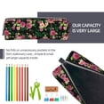 thumbnail image 5 of Fotbe Rose Flowers Pattern Leather Pencil Case, Pencil Pouch with Durable Zipper, Compact and Stylish Organizer for Stationery, Art Supplies, Travel Essentials, 5 of 7