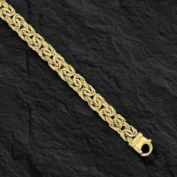 14K Gold 7.2mm Byzantine Bracelet