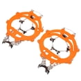 thumbnail image 4 of 2 piezas de tacos de tracción para hielo, antideslizantes, para calzado, crampones, agarres para nieve con 8 picos para senderismo, caminatas, montañismo, color naranja, 4 of 15